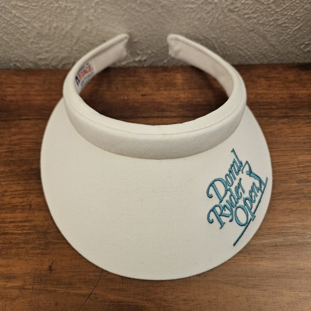Vintage Doral Ryder Open Golf Visor Hat Cap Women's White Made In‎ USA Texace